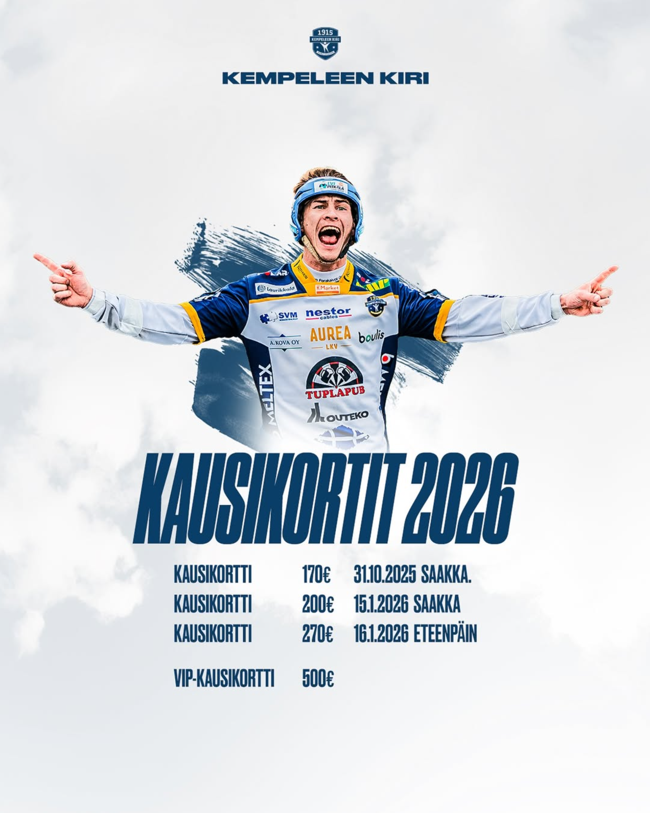 KAUDEN 2026 KAUSIKORTIT NYT ALENNETTUUN HINTAAN!